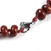 Natural Red Rainbow Jasper Rondelle Graduated Beaded Necklaces for Women Men NJEW-K388-02T-3