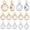 80Pcs 2 Colors 304 Stainless Steel with Glass Charms STAS-BBC0009-70-7