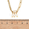 White Round Shell Pearl Pendant 304 Stainless Steel Mixed Chain Necklaces for Women NJEW-JN06101-4