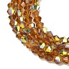 Electroplate Transparent Glass Beads Strands EGLA-K015-18U-3