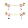 Brass Rhinestone Nipple Rings WG50E44-25-1