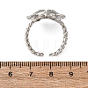 Brass Micro Pave Cubic Zirconia Adjustable Open Cuff Rings for Women RJEW-A072-01B-P-5