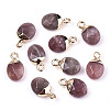 Natural Strawberry Quartz Charms X-G-N326-58F-1