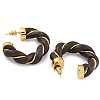 Brass & PU Leather Twist Stud Earrings EJEW-K293-19G-02-2