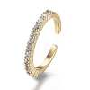 Adjustable Brass Micro Pave Clear Cubic Zirconia Cuff Rings ZIRC-Z002-11G-1