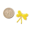 Glass Seed Beaded Bowknot Pendants PALLOY-MZ01055-01-2