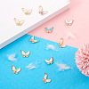 32Pcs 8 Style Alloy Enamel Rhinestones Pendants ENAM-TA0001-26LG-4