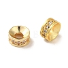 Rack Plating Brass Pave Clear Cubic Zirconia Spacer Beads KK-M285-15G-1