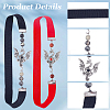 2Pcs 2 Styles Natural Red Jasper with Natural Black Silk Stone Bead Elastic Bookmark AJEW-BM0001-53-7
