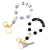 1 Set Wristlet Keychain Silicone Beaded Bracelet Keychain KEYC-FH0001-33A-1