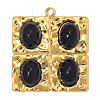 304 Stainless Steel with Black Agate Pendants GG-OY001-03G-02-1