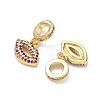 Brass Micro Pave Old Rose Cubic Zirconia European Dangle Charms KK-P345-43G-2