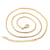 201 Stainless Steel Round Snake Chain Necklaces for Women NJEW-G140-06C-G-1-2