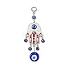 Alloy Enamel Palm Pendant Decoration X1-HJEW-H058-07-1