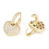 Brass Micro Pave Clear Cubic Zirconia Hoop Earrings for Women EJEW-S225-01G-2