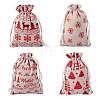 20Pcs 4 Styles Christmas Theme Cotton Fabric Cloth Bags ABAG-TA0002-04B-2