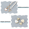 ABS Plastic Pearl Heart Pendant Necklace with Beaded Chains & Dangle Stud Earrings SJEW-AN0001-18-3