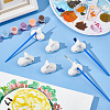BENECREAT 6Pcs 2 Colors Rabbit Ceramic Paint Brush Pen Holders AJEW-BC0007-04-4