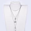 Bullet Natural Howlite Pendant Tiered Necklaces NJEW-JN02457-05-5