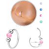 316L Surgical Stainless Steel & Round Synthetic Opal Hoop Nose Rings WG47E0A-06-1