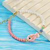 Porcelain & Glass Beaded Fish Charm Bracelets for for Women UD7779-3