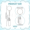12Pcs Glass Bottle Keychain KEYC-UN00022-3