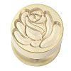 Golden Tone Round Wax Seal Brass Stamp Heads AJEW-M040-01G-H-2