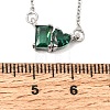 Brass Pave Cubic Zirconia Rectangle and Heart Pendant Cable Chain Necklaces LS-KK-CBAB173-04P-09-5