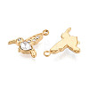 304 Stainless Steel Rhinestone Charms STAS-N110-45G-2