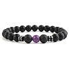 Round Natural Amethyst Beaded Stretch Bracelets for Women Men XP2963-6-1