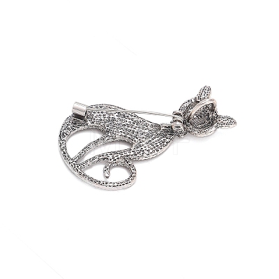 Creative Abalone Shell Cat Brooch PW-WG786CF-01-1