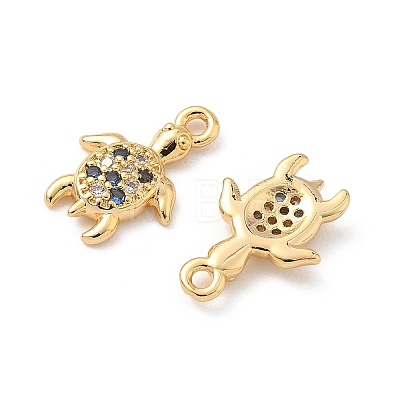 Brass Micro Pave Cubic Zirconia Charms X1-KK-C099-01K-G-1