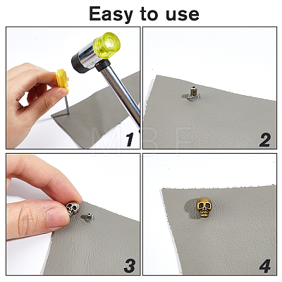 48Pcs Alloy Studs Rivets FIND-FH0011-42A-1