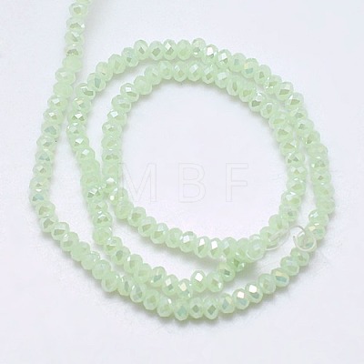 Electroplate Imitation Jade Glass Rondelle Beads Strands EGLA-F049B-01AB-1