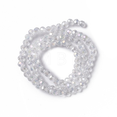 Half-Handmade Transparent Glass Beads Strands G02QB0P1-1
