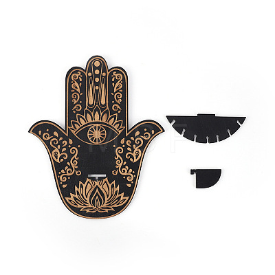 Wooden Hamsa Hand Shelf for Crystals WICR-PW0004-002B-1