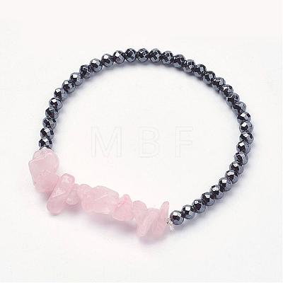 Natural Gemstone Stretch Bracelets BJEW-JB02839-1