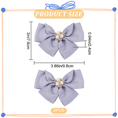 Polyester Bowknot Shoe Decorations FIND-WH0002-18B-1
