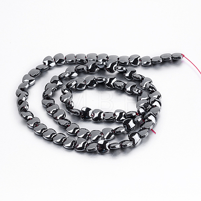 Non-magnetic Synthetic Hematite Beads Strands G-P341-24-6x3mm-1