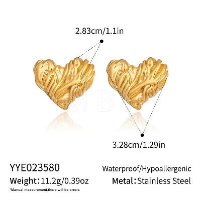 Heart 304 Stainless Steel Stud Earrings AO8083-1-1