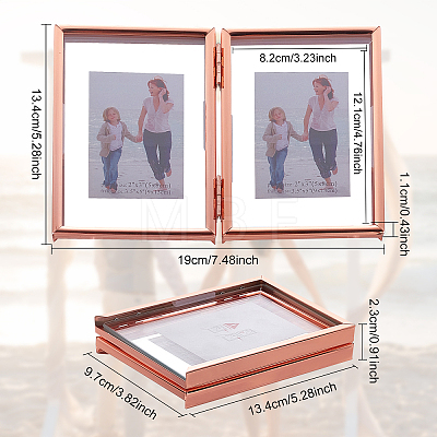 Retro Iron Double Folding Picture Frames DIY-WH0283-31-1