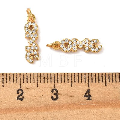 Brass Micro Pave Cubic Zirconia Charms KK-K364-42G-1