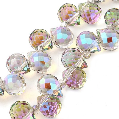 Electroplate Glass Beads Strands X-EGLA-D030-17K-1