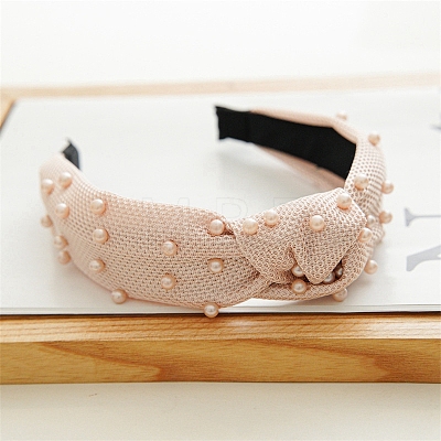 Mesh Beaded Cloth Hair Bands PW-WG58306-03-1