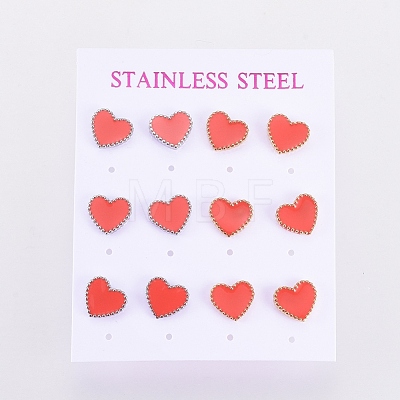 304 Stainless Steel Stud Earrings EJEW-I235-04-B-1
