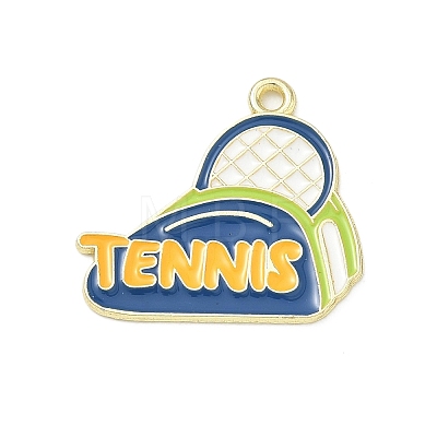 Tennis Alloy Enamel Pendants AL-CBA292F-02K-G-1