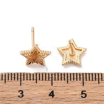 Brass Stud Earrings EJEW-D288-09G-1