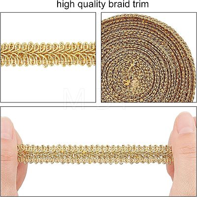 Metallic Centipede Braid Lace Trimming OCOR-WH0058-02G-1