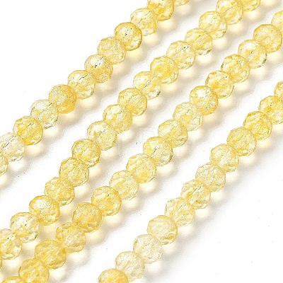 Transparent Crackle Glass Beads Strands CCG-L050-01B-04-1