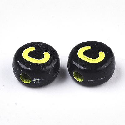 Opaque Black Acrylic Beads MACR-N008-17C-1